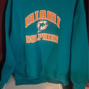 NFL Miami Dolphins turquoise and orange size Lg sweater